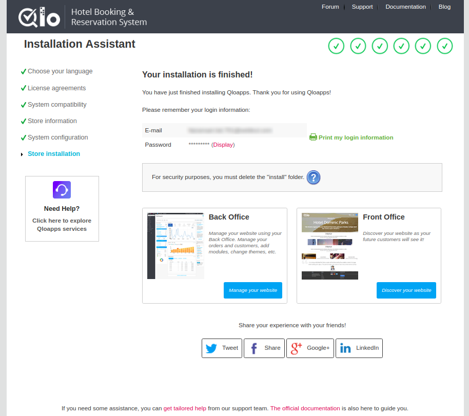 qloapps successfully installed