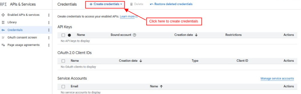 Create Credentials
