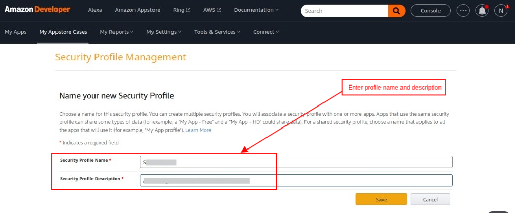 Security Profile Name