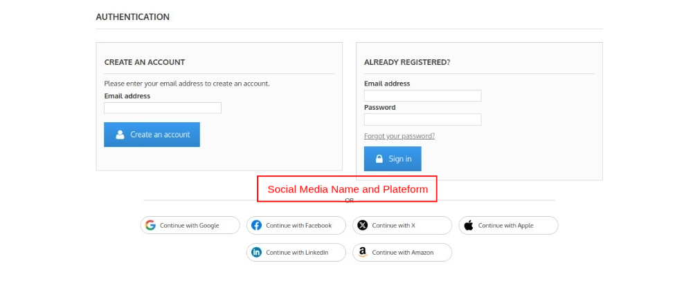 Customer Login Page