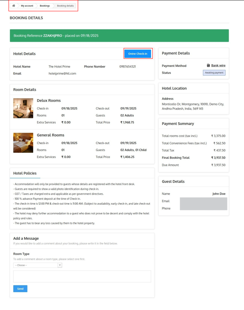 online check-in