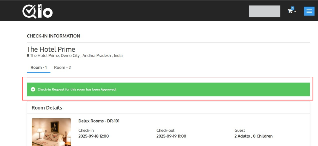 online check-in approved