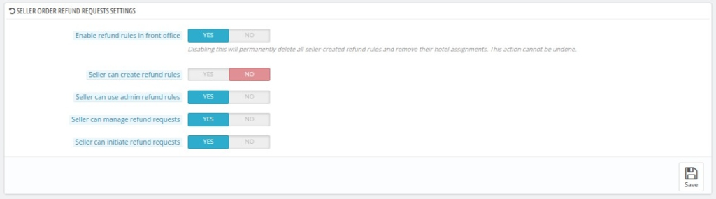 Enable refund rule