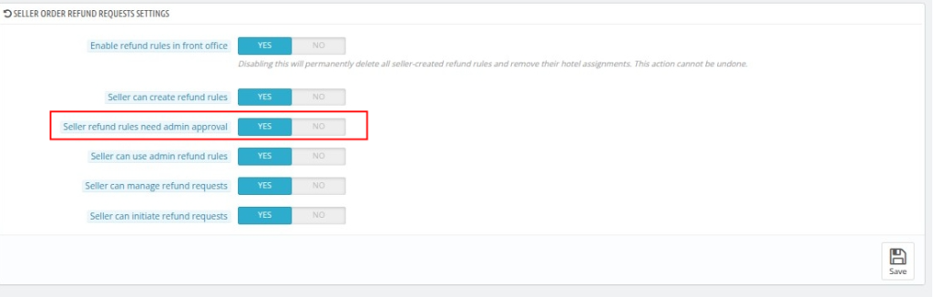 can create refund rules