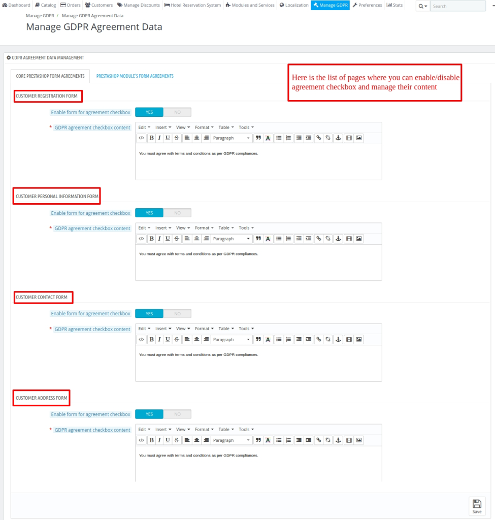 Manage GDPR Data Management