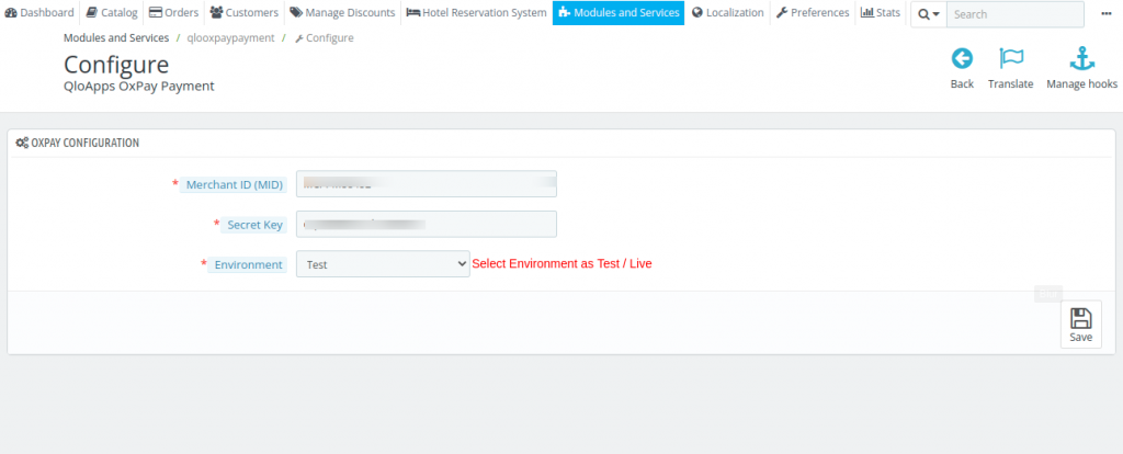 module configure