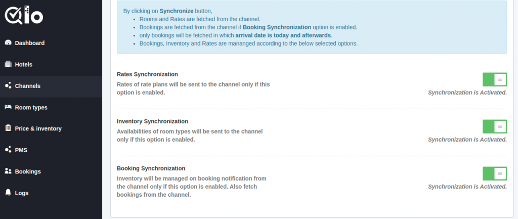 Despegar channel synchronization