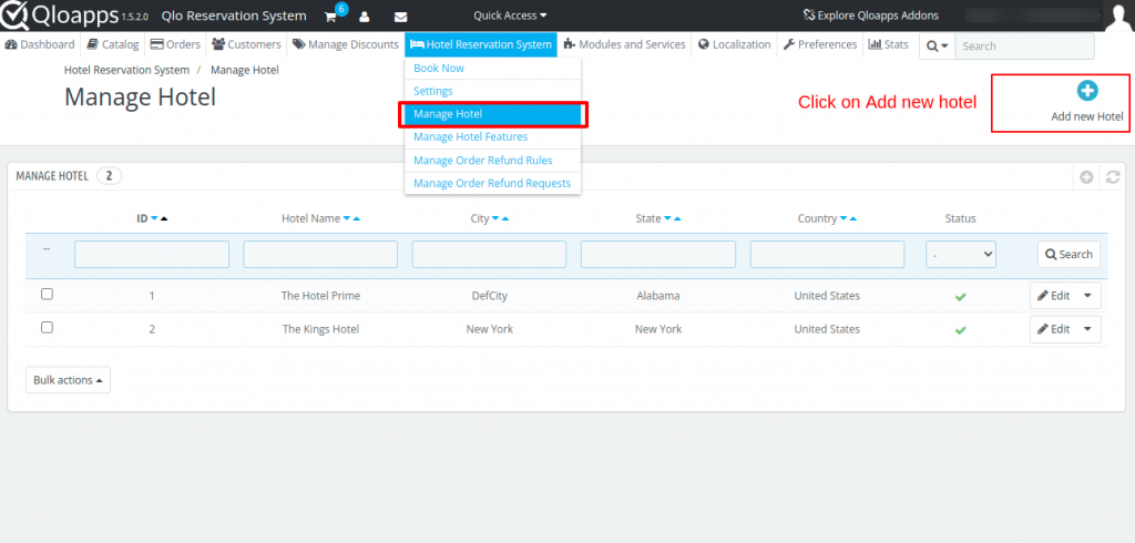 Hotel reservation systems Add Hotel