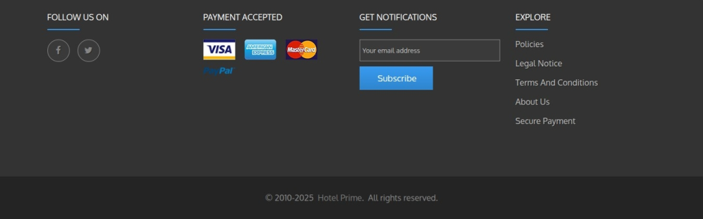 footer menu
