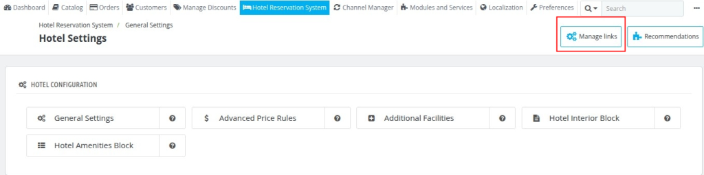 manage link