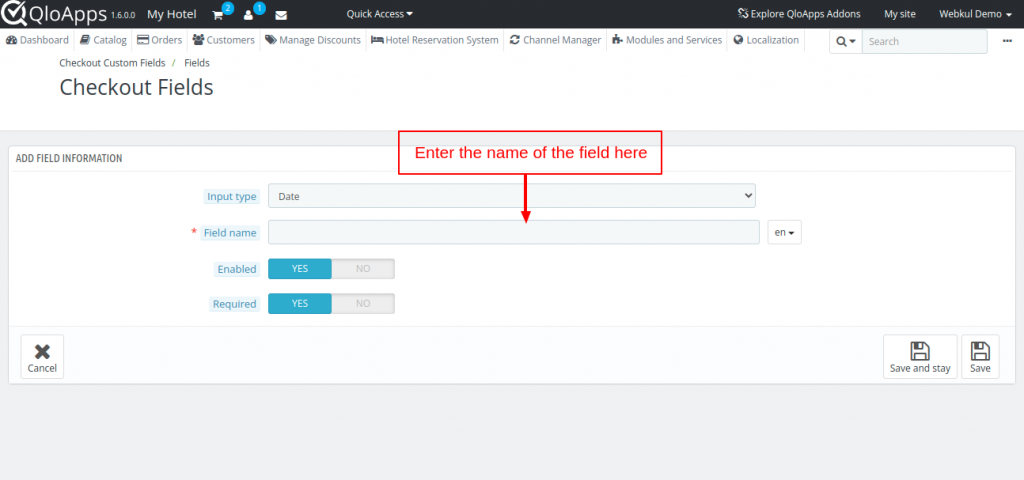 QloApps Checkout Custom Fields date