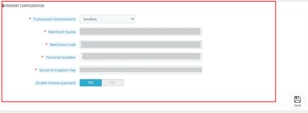 payment configure