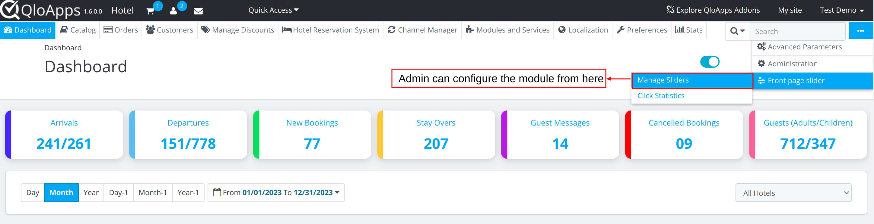 Manage Sliders option