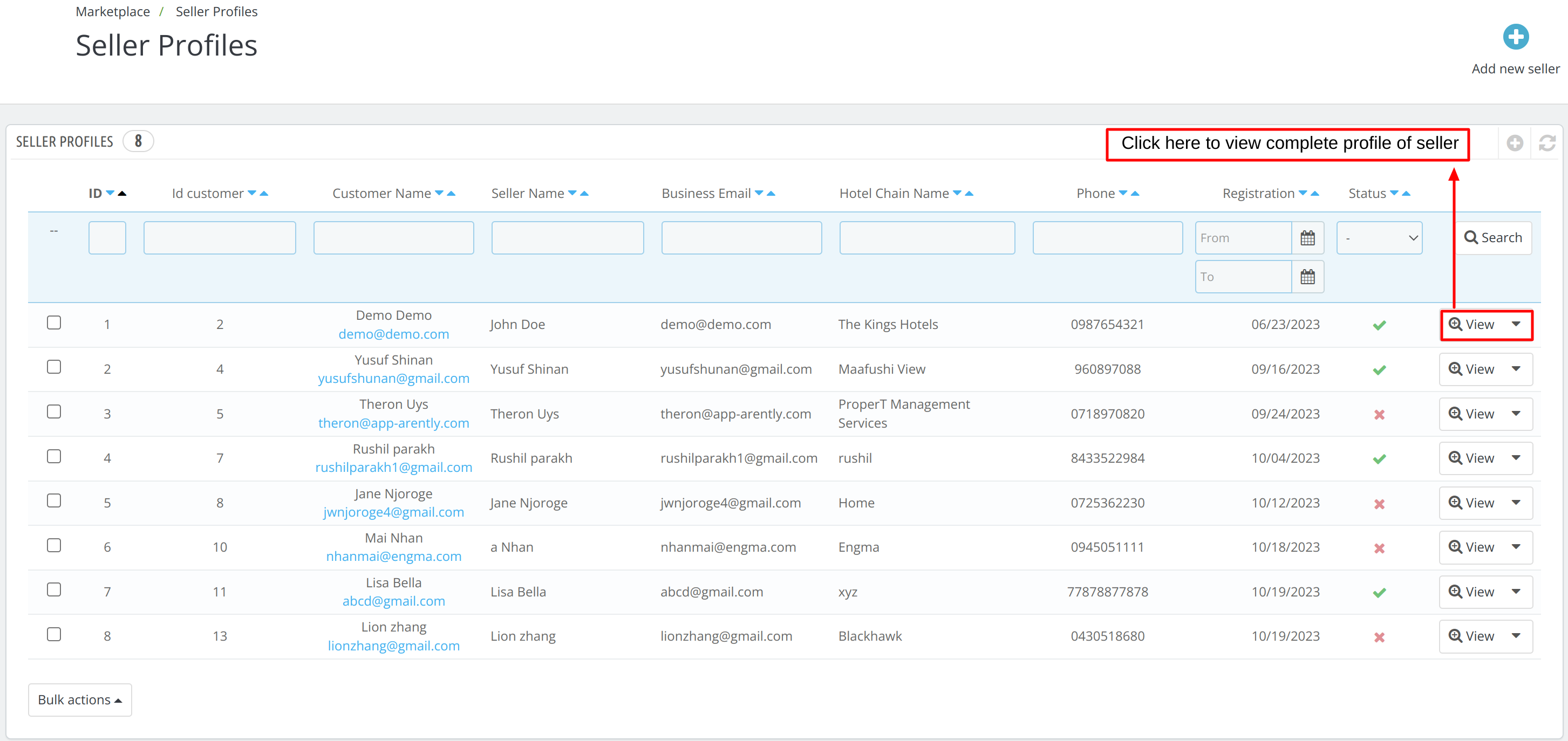 Overview of Seller Profile