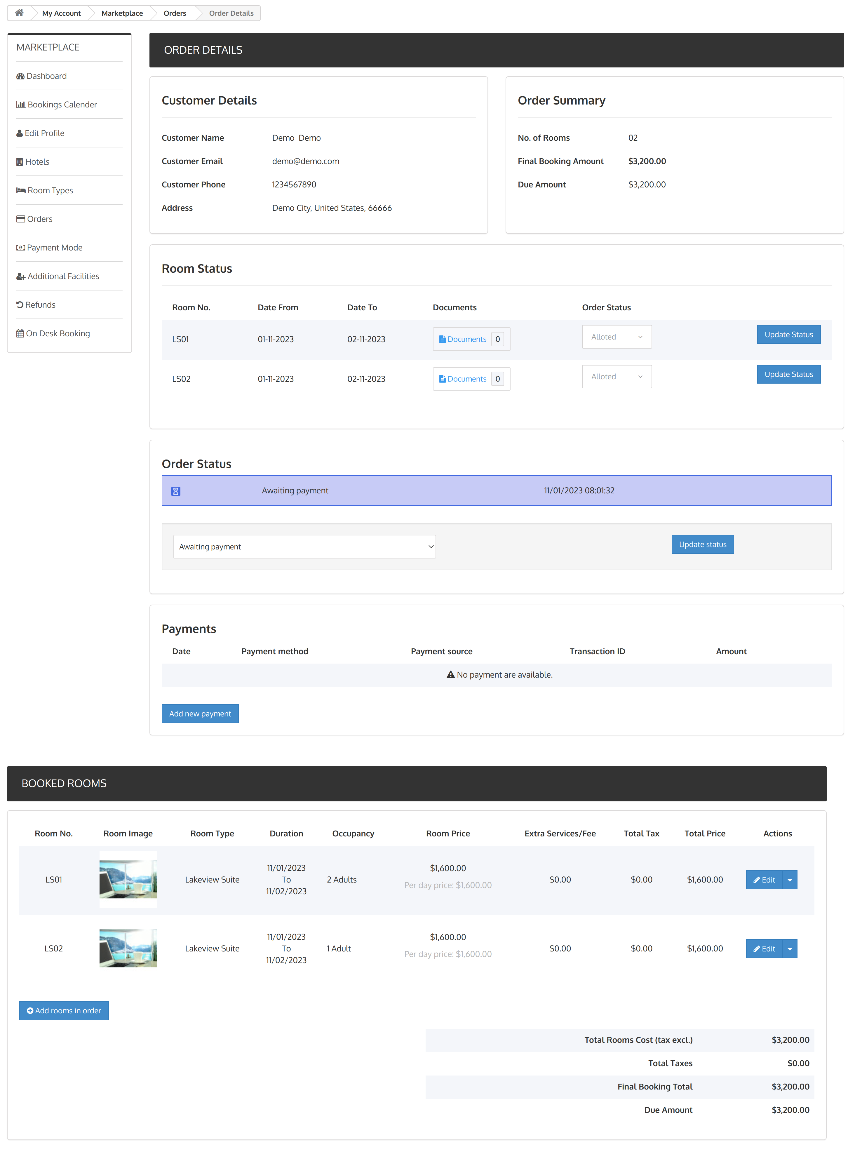 Order Details Page