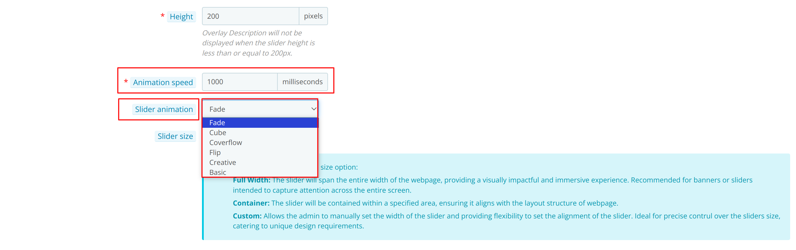 Animation Configuration