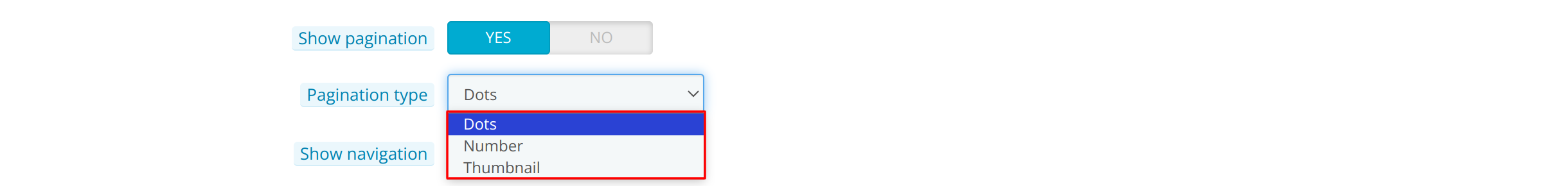 Pagination types