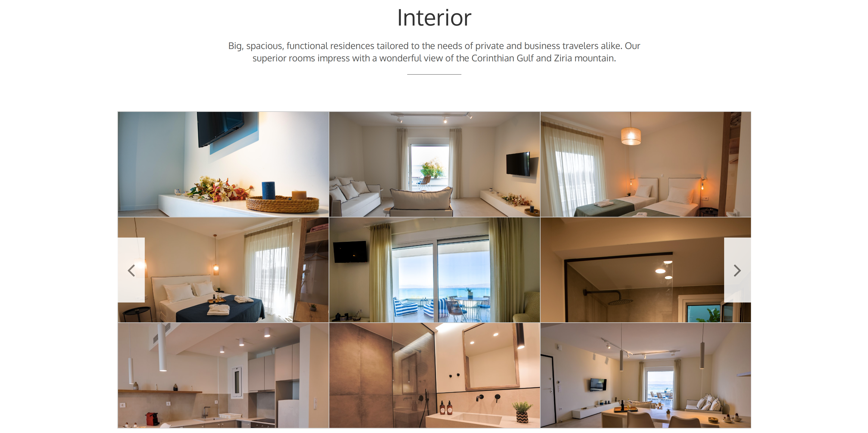 La Mer Bleue interior section on Home Page