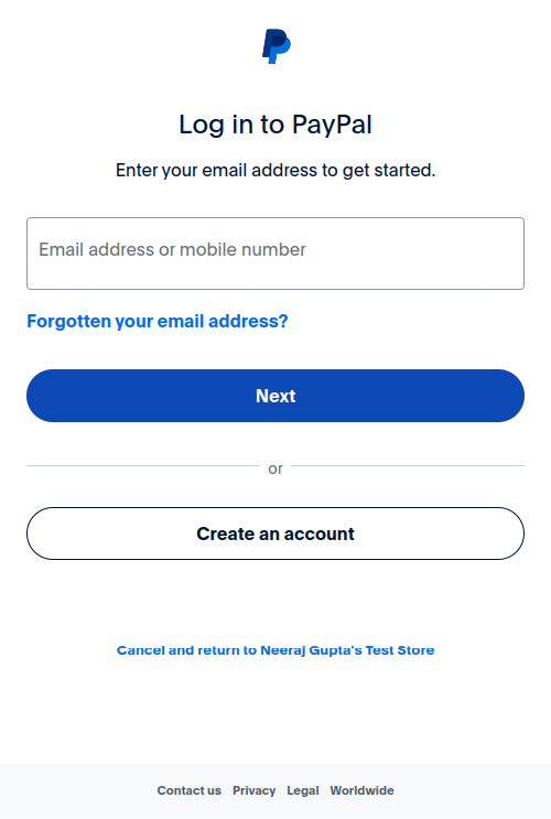 log in into paypal