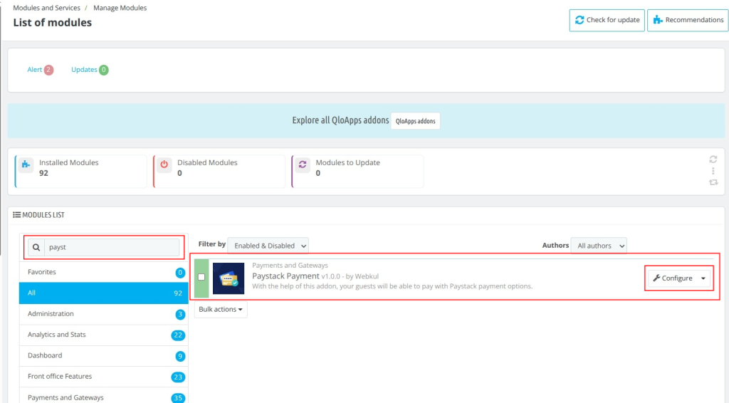 Configure