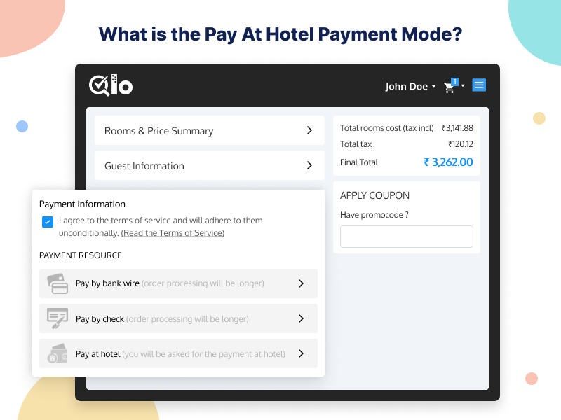 Pay At Hotel Payment Option