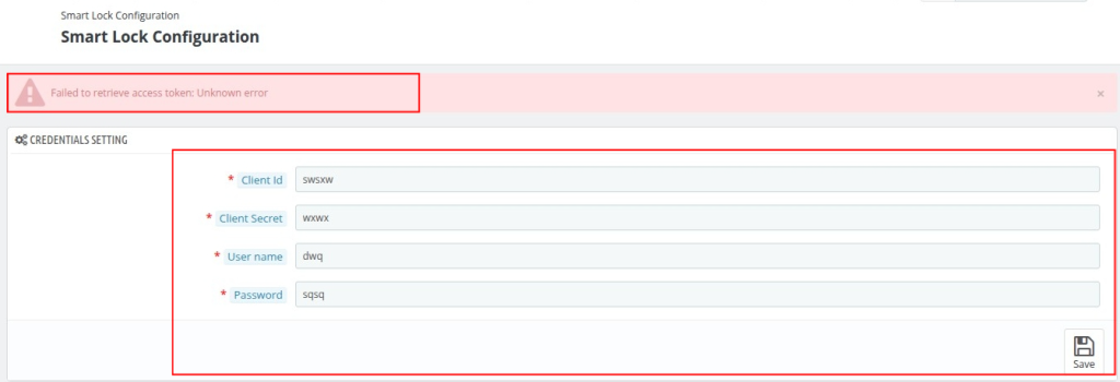 Credentials Settings