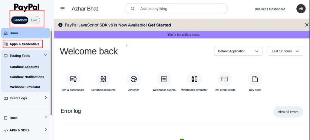 Paypal commerce dashboard