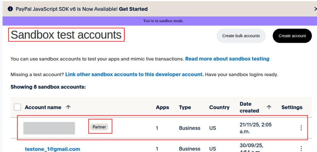 QloApps PayPal Commerce Payment Gateway commerce sandbox partner account