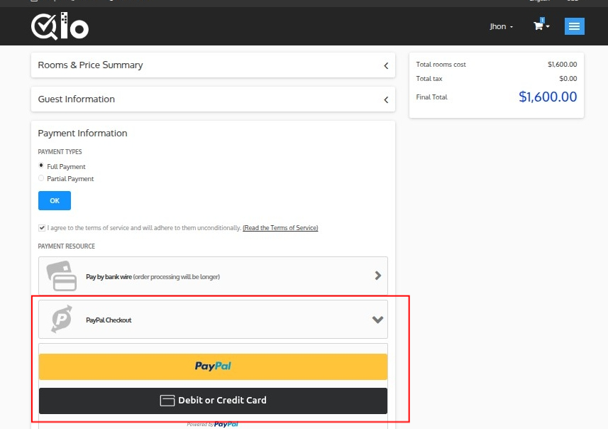 QloApps PayPal Commerce Payment Gateway guestpay by paypal