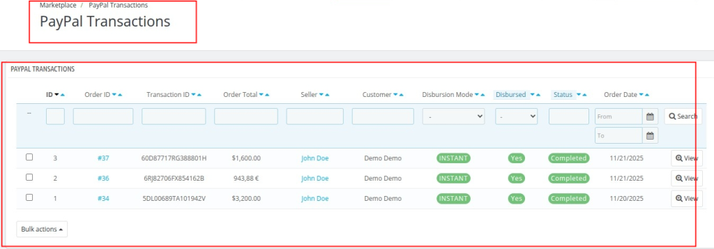 QloApps PayPal Commerce Payment Gateway transcations
