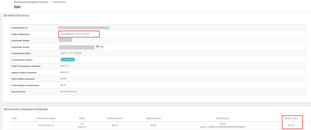 QloApps Marketplace MangoPay Transactions summary
