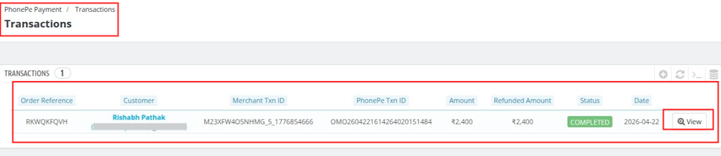 QloApps PhonePe transcations