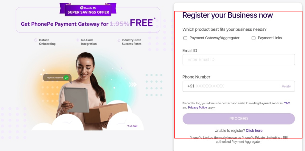 phonepe register