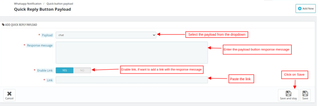 Quick Reply Button Payload