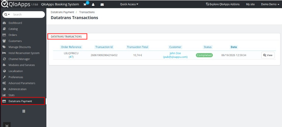 Datatrans Transactions