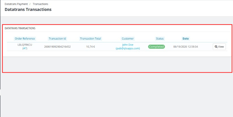 Transaction List