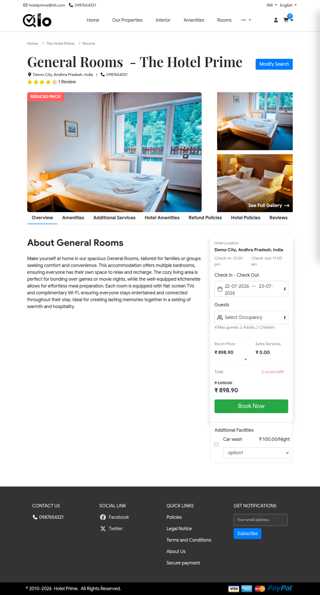 Room Detail Page