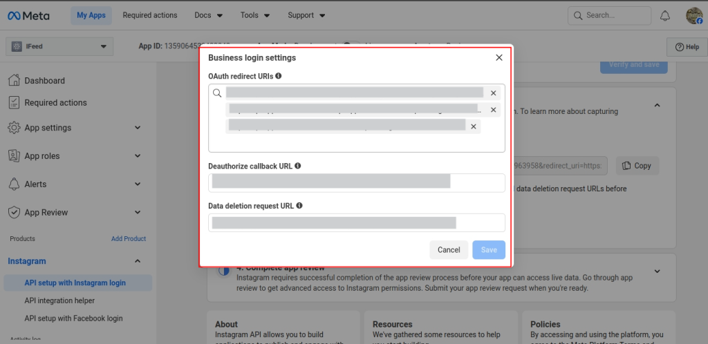 Configuring OAuth Redirect URIs in Meta Developers