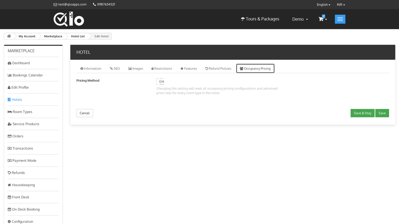 Switching a hotel to Occupancy Based Pricing from the seller dashboard