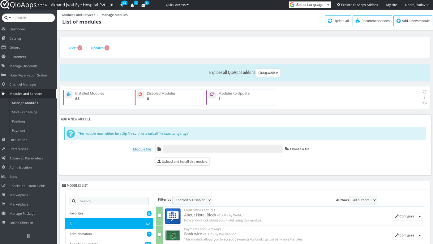 Uploading QloApps Marketplace Occupancy Based Pricing in Modules and Services