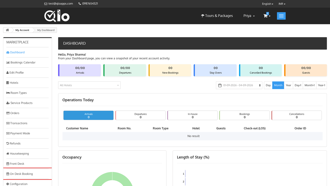 On Desk Booking link in the seller's Marketplace account menu