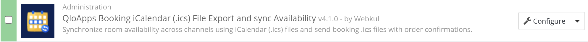 QloApps Booking iCalendar (.ics) File Export in the module list