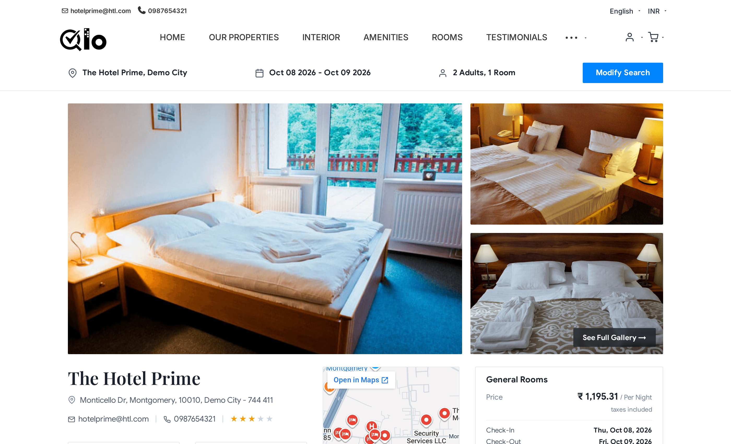 Hotel Category Page Banner and Summary Card