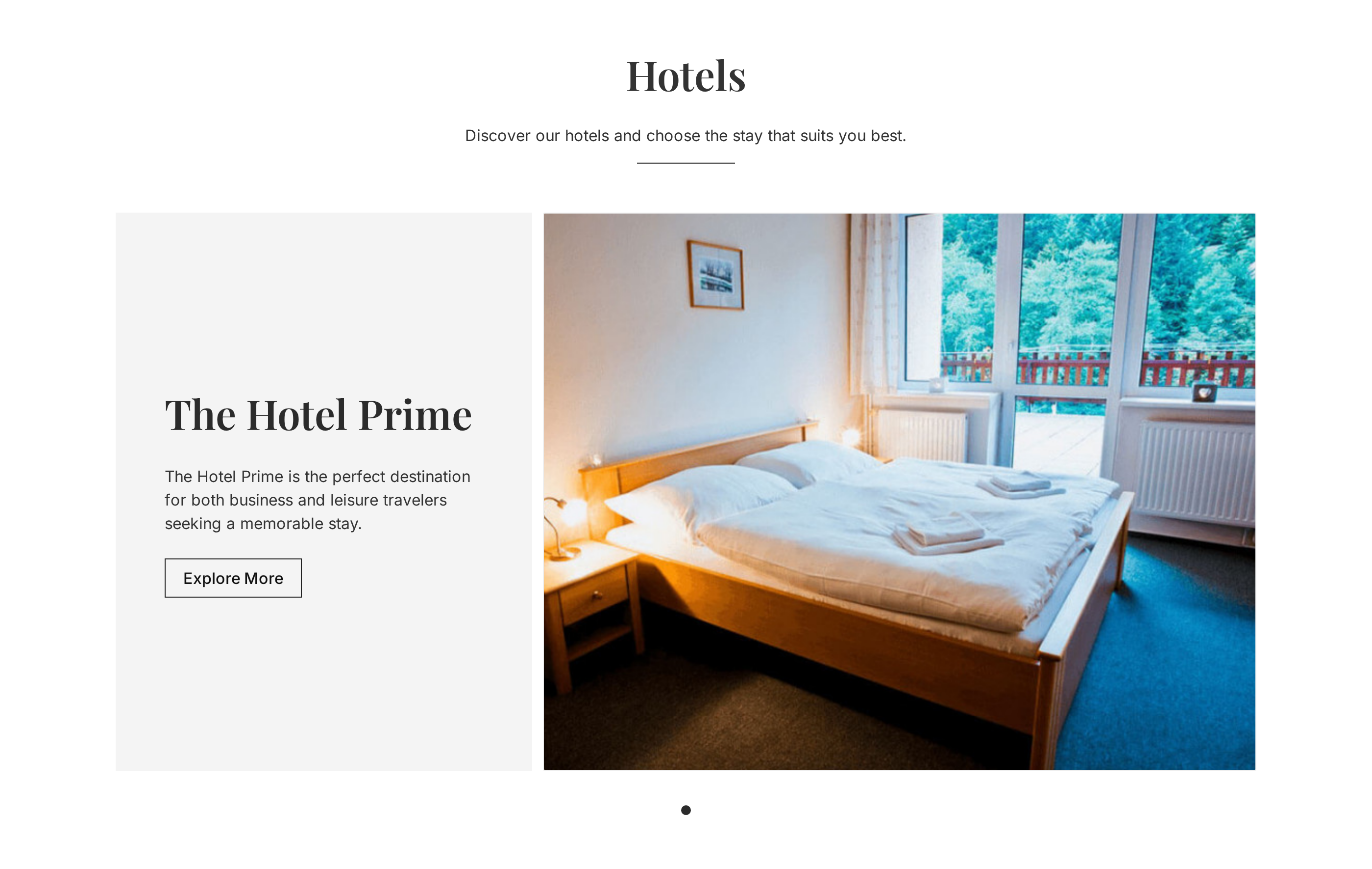 Hotels Property Carousel on Homepage