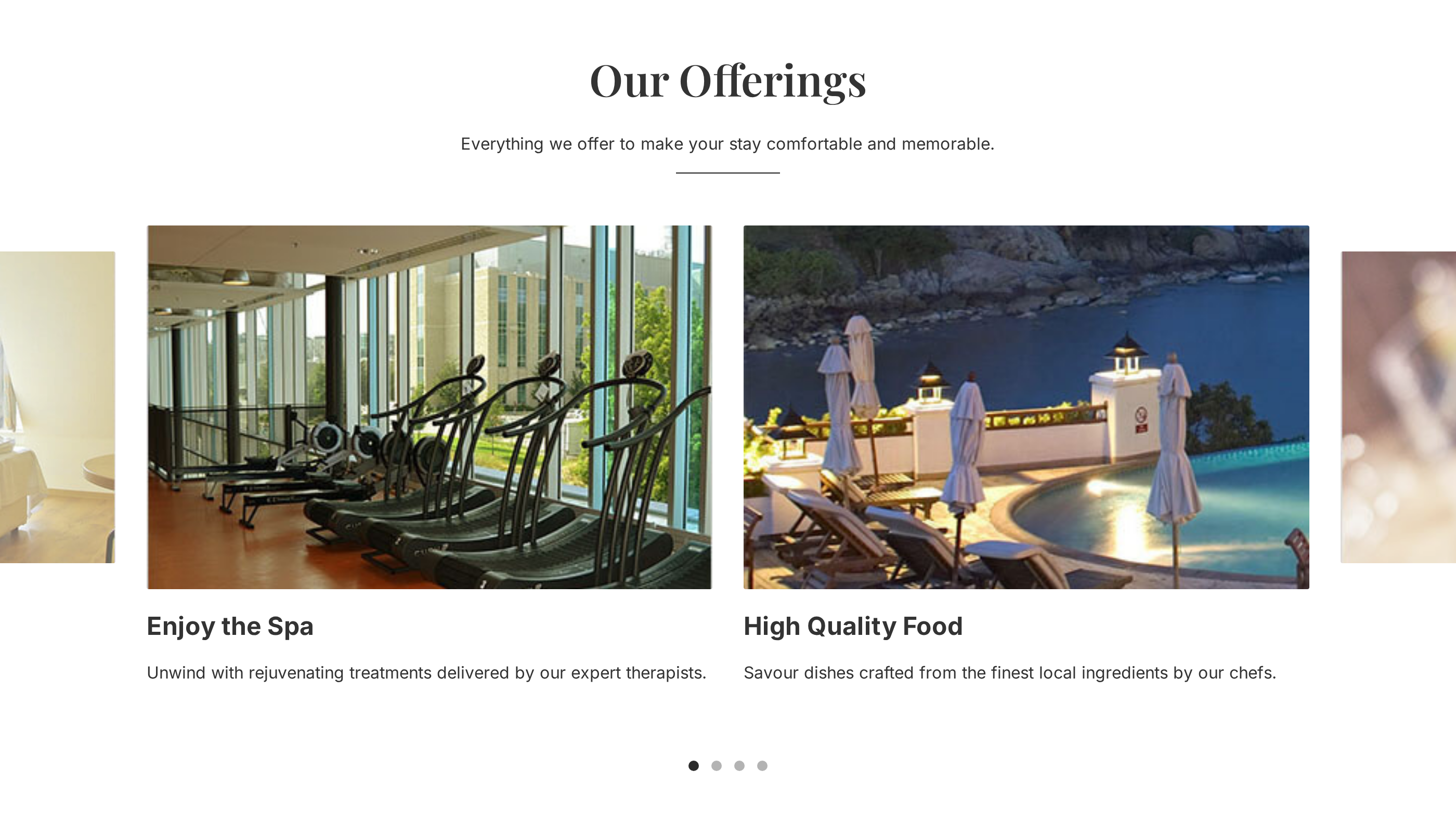 Hotel Offerings Slider on Homepage