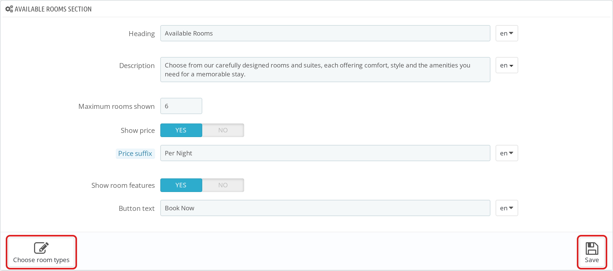 Room Display Module Configuration