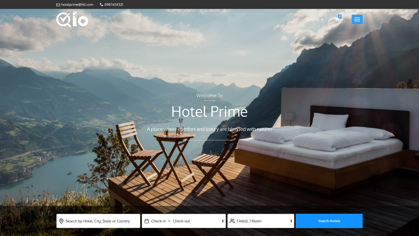 Search bar on the booking website home page