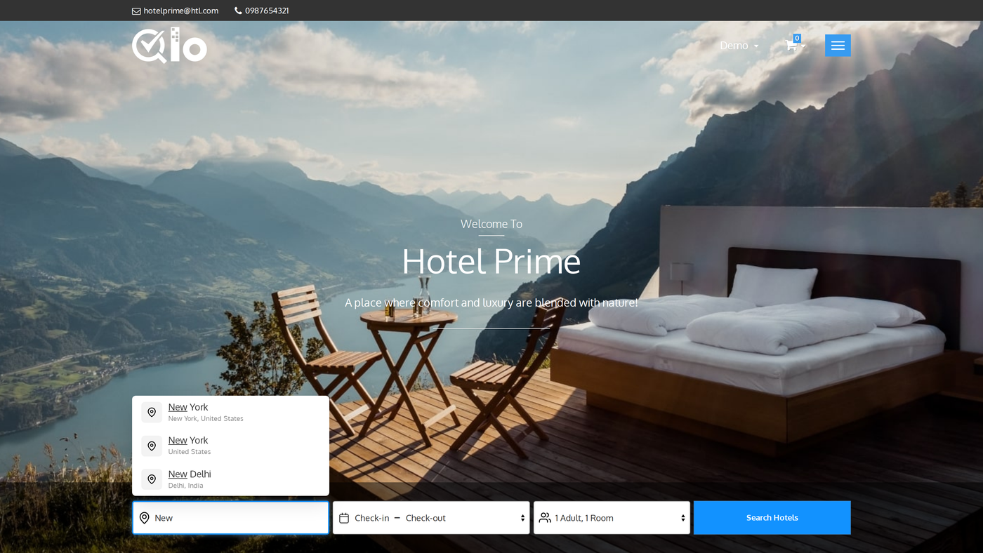 Destination suggestions for the letters New