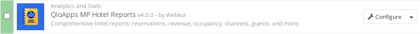 QloApps Marketplace Hotel Reports screenshot
