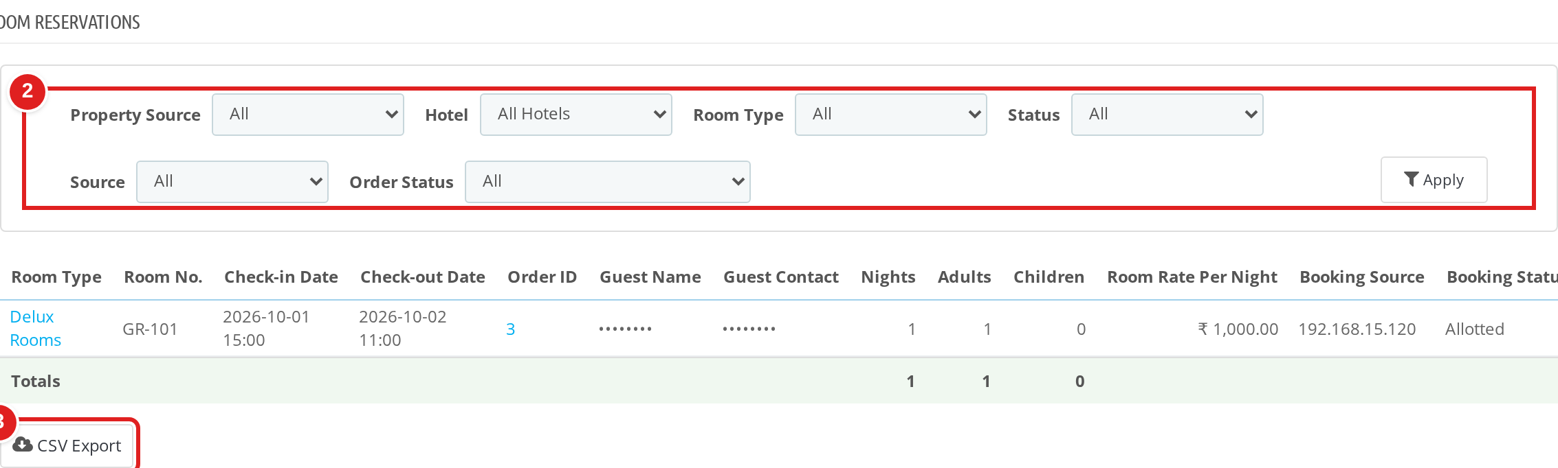 QloApps Marketplace Hotel Reports screenshot